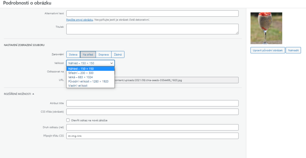 Brilo nápověda - změna nastavení obrázků pomocí tužtičky