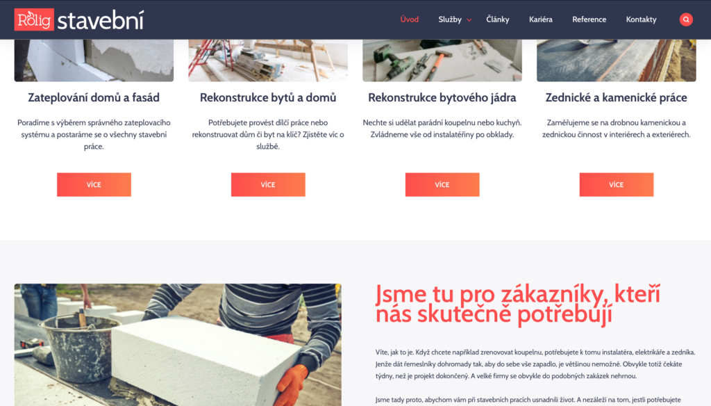 Brilo nápověda :: Bloky ukázka na webu - rozcestník a obrázek s textem